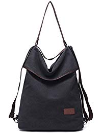 Travistar Damen Canvas Schultertasche Rucksack Groß Handtasche Vintage Damen Umhängentasche Anti Diebstahl Tasche Damen Hobo Tasche für Alltag Büro Schule Ausflug Einkauf