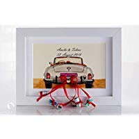 Personalisierbares Hochzeitsgeschenk Auto im Bilderrahmen Geldgeschenk