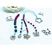 Rechenkette Mädchen, Zählkette graublau pink, Rechenkette Name, Einschulung Geschenk, 1. Schultag Geschenk Mädchen
