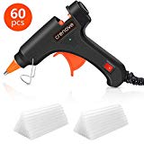 Crenova Heißklebepistole Klebepistole + 60 Heißklebesticks Transparente Klebesticks für DIY Kleine Handwerk und schnelle Reparaturen in Haus & Büro, 20Watt Klebepistolen …