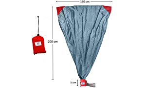 polaar XL Outdoor-, Picknickdecke und Stranddecke, Wasserdicht, Ultraleicht, 200 cm x 150 cm, in grau/rot, Kleines Packmaß - Ideal für Reisen und Camping