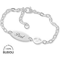 Baby ID Armband Junge Taufarmband mit Gravur ❤️ Babyarmband 925 Silber ❤️ Taufschmuck mit Namen Namensarmband Kind kurz 12cm 14cm ❤️ Geschenke Taufe für Mädchen Babyfüße