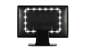 Luminoodle USB LED TV Hintergrundbeleuchtung (3 Meter), echt hellweiße LED-Beleuchtung (kein RGB) für HDTV-, TV-Bildschirm und PC-Monitor, 6500K LED-Strip selbstklebend