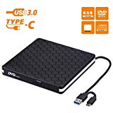 Externes CD DVD Laufwerk, Amicool USB 3.0 mit Type-C Portable DVD/CD Brenner und -Lesegerät/Plug&Play/niedriger Lärm/Slim Superdrive für Laptop, Desktop, Mac, Macbook, Ios, Windows 10/8/7/XP and Linux