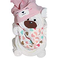 Windelgeschenk / Windeltorte / Windelbär mit Beanie + Dreieckstuch Mädchen Baby -> Windelgeschenk Mädchen -> Niedliche Baby Kleinkind Kinder Hut Kappe Mütze + Schal Warp Set für 0-2 Jahre -> tolles WINDELGESCHENK zur Geburt -> Geschenk zur Geburt -> babyshower geschenk (rosa Gr. 2)