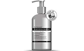 Dr. Severin® Silber Spezial Shampoo für Silbernes, Graues und Hellblondes / Weißes Haar. COLORIERTES + NATÜRLICHES HAAR ANTI - GELBSTICH