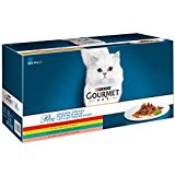 Purina GOURMET Perle Erlesene Streifen: Katzennassfutter mit Huhn, Rind, Lachs & Kaninchen, hochwertiges Katzenfutter, 60er Multipack (60 x 85 g Portionsbeutel)