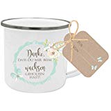 Geschenk für Erzieherin, Dankeschön Emaille-Tasse