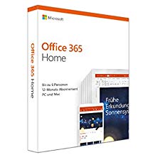 Microsoft Office 365 Home multilingual | 6 Nutzer | Mehrere PCs / Macs, Tablets und mobile Geräte | 1 Jahresabonnement | Box