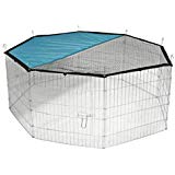 Kerbl Freigehege aus 8 Gittern, verzinkt, mit Netz und Tür, Ø 143 cm
