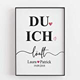 Geschenk zum Hochzeitstag Jahrestag für ihn sie Kunstdruck personalisiert du ich läuft ungerahmt