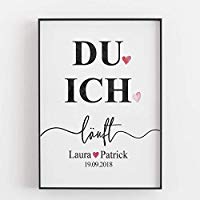 Geschenk zum Hochzeitstag Jahrestag für ihn sie Kunstdruck personalisiert du ich läuft ungerahmt