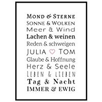 Personalisiertes Bild Liebe - Geschenk zum Jahrestag Verlobung Hochzeit