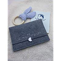Mutterpasshülle, Mutterpass schlichtes Design Mutterpasshülle mit Fach für Ultraschallbild, Mutterpass aus Filz, Handmade, Hergestellt in Deutschland passend für den deutschen Mutterpass