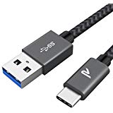 Rampow USB C Kabel, USB C Ladekabel, USB C Kabel auf USB 3.0 - Schnelles Aufladen und Synchronisation QC 3.0 - Aluminum USB Typ C Ladekabel Kompatibel für Samsung Galaxy, HTC und Mehr - 1m Space Grau