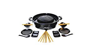 TomYang BBQ inkl. Premium Zubehör für 2 Personen! Der original Thai Grill und Hot Pot. Die gesunde Schlankmacher-Küche aus Fernost als Tischgrill, Elektrogrill und Asia Fondue. Grillen und Kochen ohne Zugabe von Fett.