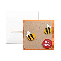 Bee mine - Lustige Biene - Valentinstag - Liebhaber - Grußkarte mit Umschlag (12 x 12 cm) - handgemachte Karte - freier Raum nach innen