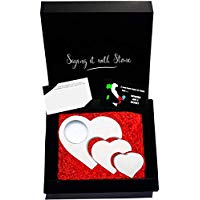3 Herzen 3 Generationen - Teelicht Kerzenhalter aus Stein - Box und Nachrichtenkarte enthalten - Geschenk Geschenkidee Geburtstag Jahrestag Hochzeitstag Hochzeit Männer Frauen Mama Papa zur geburt