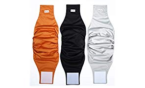 KatzeTatze Hundewindel Einstellbar, Waschbar und Komfortabel 3er Pack Wiederverwendbar und langlebig - Schwarz, Grau und Braun in einziger Verpackung (L)