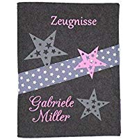 Zeugnismappe mit Namen(A4) incl.zeugniss Hefter Filz wunschtext Rosa