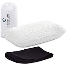 Reisekissen VOLAR | Nackenkissen aus Visco-Schaum | Orthopädisches HWS Nackenstützkissen mit thermoregulierendem Bezug | Kleines Kopfkissen für Reisen im Auto, Flugzeug, Zug, 40x25x10 cm