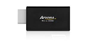 AMANKA Wii HDMI Konverter Stick Adapter (Wii zu HDMI Konverter Adapter) skaliert das Wii Signal automatisch auf 720p/ 1080p - Wii an Tv Beamer Monitor anschließen for Nintendo Wii,Schwarz