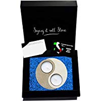 Yin Yang Teelicht Kerzenhalter aus Stein - Symbol der Harmonie und Balance - Handgemacht in Italien - Geschenk Geschenkidee Geburtstag Jahrestag Hochzeitstag Hochzeit Männer Frauen Mädchen Mama Papa