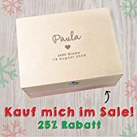 Erinnerungsbox Baby Mädchen personalisiert, Geschenk für Taufe Mädchen, Patenkind Geschenk