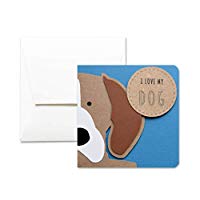 I love my dog - Beagle - bester Freund - Grußkarte mit Umschlag (12 x 12 cm) - handgemachte Karte - freier Raum nach innen