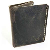 grauer mini Männer Leder Geldbeutel - handgenäht & metallfrei