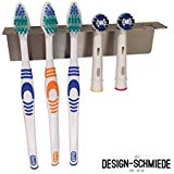 Zahnbürstenhalter aus Edelstahl auch für Aufsteckbürsten, Auswählbar ob für 2, 3, 4, 5, 6, 8 oder 15 Bürsten