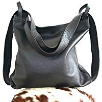Lederrucksack damen schwarz italienische