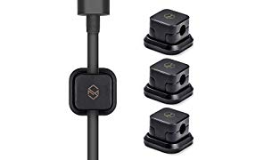 Sinjimoru Kabelhalterung, Magnetische Kabel-Clips/Kabelführung/Organisation/Flexibles Kabelmanagement für USB Kabel. Selbstklebende magnetischer Kabelbinder, Schwarz, 3er Pack.