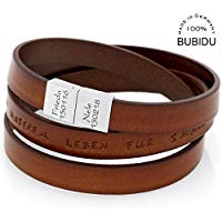 Herren Armband Gravur Leder braun Mann ❤️ Lederarmband Koordinaten oder Spruch ❤️ Männerarmband mit Wunschgravur Männer Geschenke Herrenschmuck Namen Männerschmuck Spruch | HANDMADE IN GERMANY