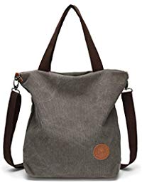 JANSBEN Damen Canvas Handtasche Schultertasche Casual Multifunktionale Umhängetaschen Groß für Arbeit Schule Shopper Lässige täglich