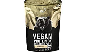 nu3 Vegan Protein 3K Shake | 1 Kg Vanilla Blend | veganes Proteinpulver aus 3-Komponenten-Protein mit 71% Eiweiß | Pulver mit leckererm Vanille-Geschmack | Laktosefrei