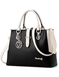 BestoU Damen Handtaschen Schwarz groß taschen Leder moderne damen handtasche gross schultertasche Frauen Umhängetasche