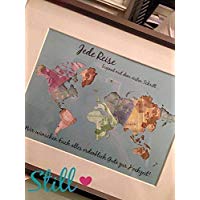 Individuelle Geschenkidee *Weltkarte* Geldgeschenk zur Hochzeit