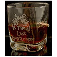 KolbergGlas WhiskeyGlas mit realem Geschoß und Gravur The Last Gentleman Geschenkidee