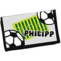 MissRompy Fussball (841) Geldbeutel mit Name Geldbörse Kindergeldbeutel Kindergeldbörse Wunschname