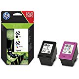 HP 62 Multipack Original Druckerpatronen (1x Schwarz, 1x Farbe) für HP OfficeJet 200, 5740; HP ENVY 5540, 5640, 7640