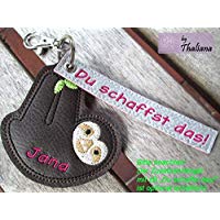 FAULTIER mit Namen personalisierbar Schlüsselanhänger Taschenanhänger tolles kleines Geschenk f. Geburtstag Muttertag Ostern