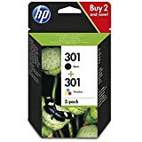 HP N9J72AE 301 Original-Tintenpatronen, schwarz und dreifarbig, 2er Pack.