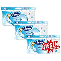 Zewa samtig Toilettenpapier, extra sanftes WC-Papier 3-lagig mit innovativer Kombilagen-Qualität, 1 x Vorratspack mit 48 Rollen (3 x 16 Rollen)