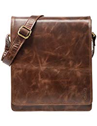 LEABAGS London Umhängetasche Schultertasche 13 Zoll Laptops aus Leder im Vintage Look