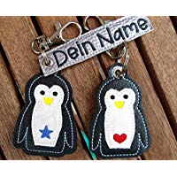 PINGUIN personalisierbar mit Namen Schlüsselanhänger Taschenanhänger tolles kleines Geschenk Wichtelgeschenk Valentinstag