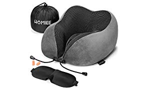 HOMIEE Reise Nackenkissen,Orthopädisches Nackenkissen, Schlafen Memory Foam Stoff Ergonomisches Nackenstützkissen für optimalen Komfort durch Beste Memory Foam Technologie (Grad)