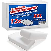 RSW24® 12 Stück Schmutzradierer PREMIUM XXL EXTRA Groß - 125x65x30mm - Schmutz mit dem Wunderschwamm wegradieren, der ideale Reinigungsschwamm