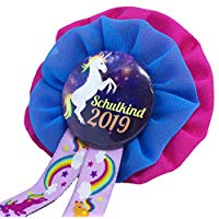 AnneSvea Orden Schulkind 2019 Einhorn pink Einschulung Schultüte Zuckertüte Deko Geschenk Anstecker