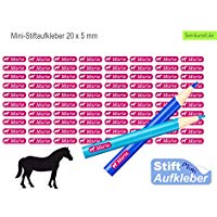 80 Mini-Stiftaufkleber - Pferd - Namensaufkleber Aufkleber Schule Einschulung Schulanfang
